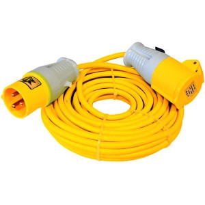 WCR14110 110V Electrical Extension 16 Amp Lead With Single Socket 14m Yellow