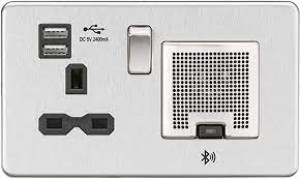 2G Speaker Socket Satin Chrome T03.928.BK