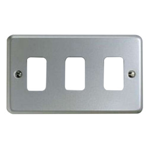 MK Electric 3 Gang Module Surface Front Plate Aluminum 86mm x 146mm K3493ALM