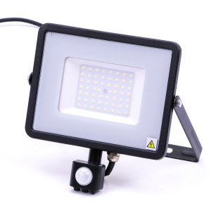 V-TAC VT471 PIR Sensor LED Floodlight With SMD Samsung Chip 6400k Black Body 50W