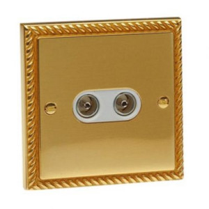 2G Georgian Brass Speaker Socket