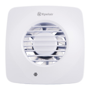 Xpelair XPDX100TS Simply Silent DX100 4'/100mm Square Bathroom Fan With Timer And Wall Kit