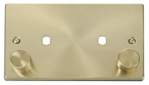 1G 2W 1000W Dimmer Twin Plate Satin Nickel R05.871.1000
