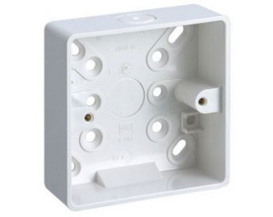 MK Electric Logic Plus Surface Mounting Box White 1 Gang with Knockouts K2181WHI