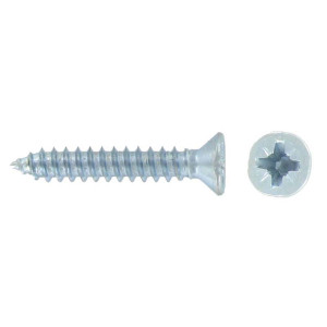 DELIGO TE08050 Bright Zinc Plated Self Tapping Pozi Countersunk Screws 8x0.5"