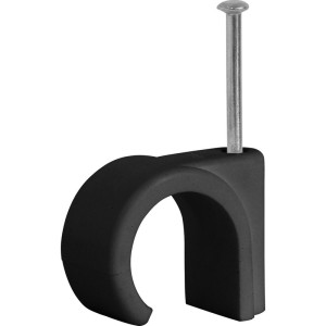 9.0mm Black Round Cable Clips, RC9-blk