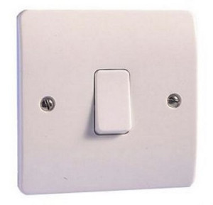 MK Electric Logic Plus Light Switch White 10 Amp 1 Gang Intermediate K4875WHI