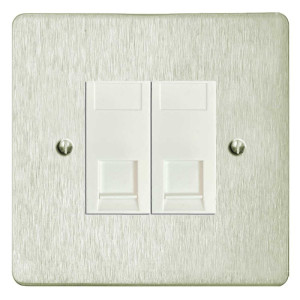 2Gang Rj45 Satin Nickel Y05.258.BK-RJ45