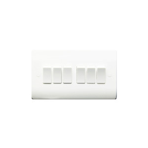 Thrion SLSW6G2W Sleek & Slim 6A Slimline 6 Gang-2 Way 10AX Switch