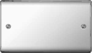 BG NPC95 Nexus Metal Polished Chrome 2G Double Blank Plate