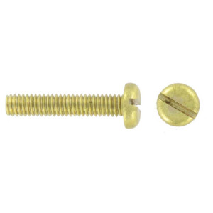 DELIGO RC425/100 Slotted Pan Head Machine Screws Brass M4 x 25mm Self Color