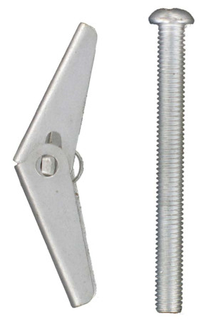 Deligo STM575 Bright Zinc Plated Steel Spring Toggle Cavity Fixing Screw M5 X 75mm BZP