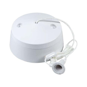 6 Amp Pullcord Switch One Way 1.5M Cord White Bathroom Light