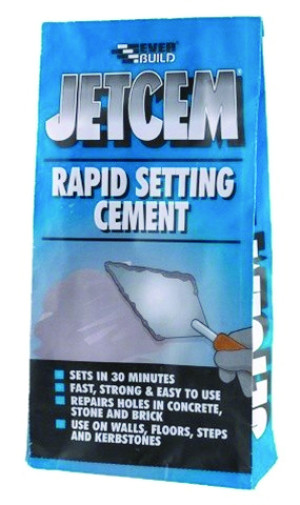 Everbuild Jetcem3 Rapid Setting Cement 6Kg - Grey, JETCEM6