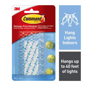 Command 17026CLR 3M Clear Decorating Clip With Strips