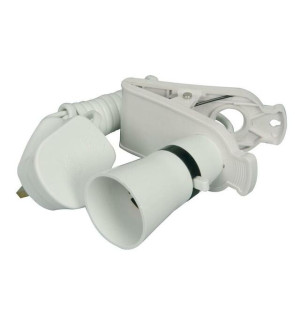CEDCOL Clip On Lamp Adapter Holder 2m White Color Simple & Versatile Flex & Plug