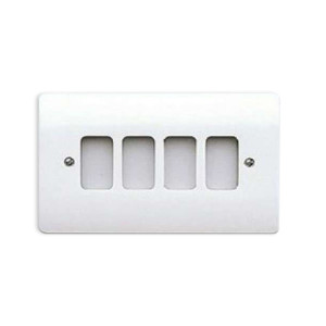 MK MKK3634WHI 4 Module Front Plate Grid Plus Range 86mm X 146mm White