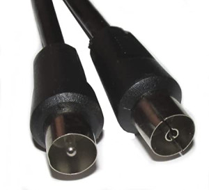 FLY4SB 4M Black Coaxial TV Aerial Male to Female Socket Lead Cable