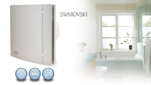 Envirovent Swarovski SILDES100CK 4" Square Front Face Silent Design Fan - Champagne with Adjustable Run-on Timer