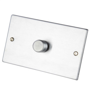 1G 2W Dimmer 1000W Twin Plate Satin Chrome T03.971.1000