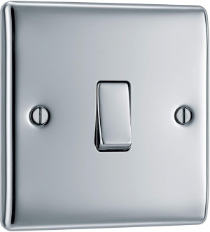 BG Nexus NPC12 Polished Chrome Single Switch 2 Way Metal Light Switch Plate