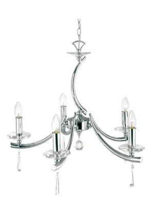 Firstlight Iris 5 light fitting in Chrome with crystal