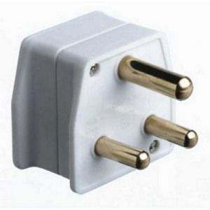 5 Amp 3 Round Pin White Plug Top