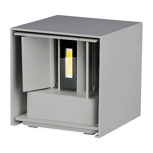 V-TAC VT217089 6W LED Wall Up-Down Light With Bridgelux Chip Grey Square 4000K