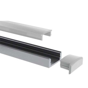 FossLED PROWH-SUR17X7-2M-OP LED Surface Opal Aluminium diffuser Single Profile White - 2M