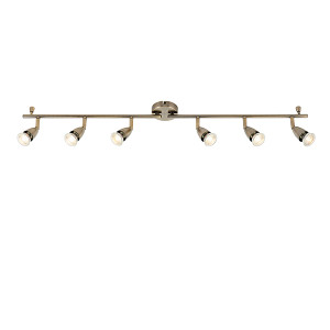 Saxby SAX61003 Lighting Amalfi Two Bar With Six Halogen Spotlights Brushed Chrome