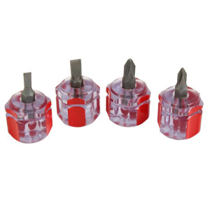 Dekton DT65208 4PC Mini Stubby Screwdriver Set 2x Flat & 2x Pozi