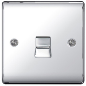 BG NPCBTM1 Nexus Metal Polished Chrome 1G Single Telephone Master Socket
