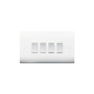 Thrion SLSW4G2W Sleek & Slim 6A Slimline 4 Gang 2 Way 10AX Switch