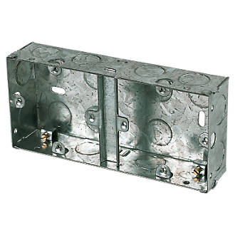 MB235D Abm 2g Dual With Divider 35mm Galvanised Metal Box