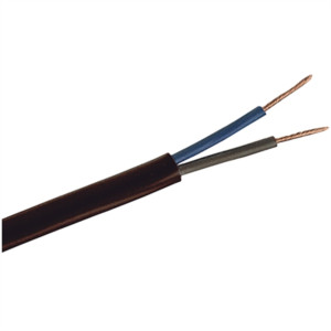 2192Y0.75-BLK Double Core Oval Flexible Cable 0.75MM2 Black 1M 6 AMPS