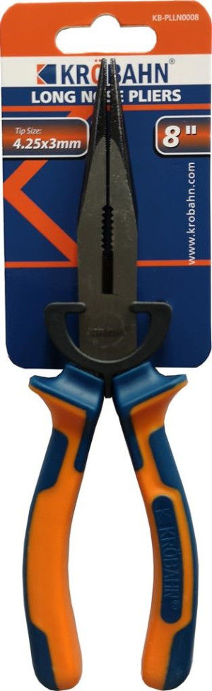 Krobahn KB-PLLN0008 8"/200mm Long Nose Pliers - Wire Cutter Needle Pinch Nosed Plier
