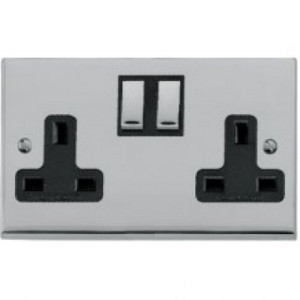 Double 13A Socket Polished Chrome R02.850.PCBK
