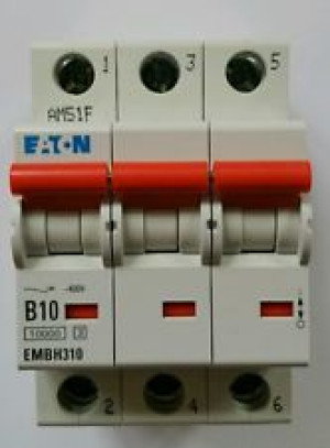Eaton Memshield 3 MCB 10A 10/15kA Trip Type B 3P, EMBH310