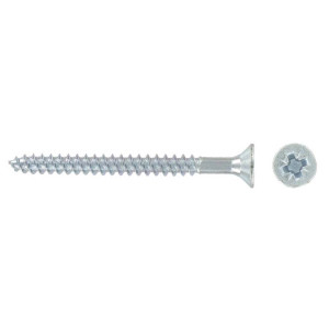 HE08075 8x3/4" Pozi Countersunk Twin-thread Wood-Screws Bright Zinc Plated