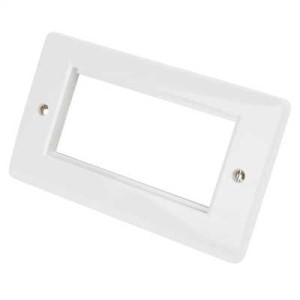 MK MKK184WHI Logic Plus 2 Gang 4 Module Euro Front Mounting Plate - White