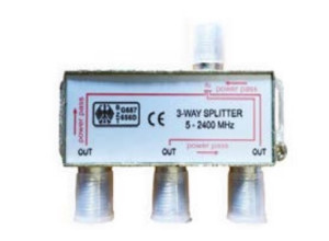 SATSPLIT3 3 Way Coaxial 1 Male in Coax to 3 Female out TV Aerial Virgin Sky Boxes