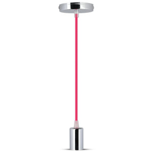 V-TAC VT3792 High Quality E27 Chrome Metal Cup Pendant Light Rose Red (Vt-7338)