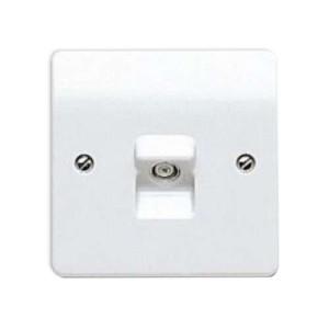 MK Electric Logic Plus TV/FM Socket White Single Outlet Non-Isolated K3520WHI