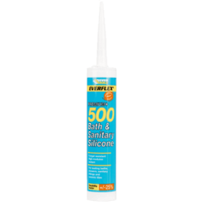EVERBUILD 500TR Everflex 500 Bath & Sanitary Silicone C3 295ml Manhattan Translucent