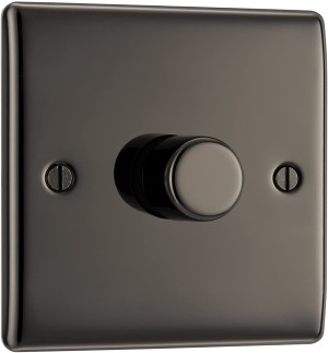 BG NBN81 Single 2-Way Push On/Off Intelligent LED Dimmer Switch Black Nickel
