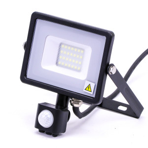 V-TAC VT453 PIR Sensor LED Floodlight With SMD Samsung Chip 6400k Black Body 20W