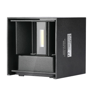 V-TAC VT7078 LED Up-Down Wall Light With Bridgelux Chip 3000k Black Square 6W