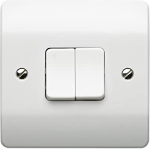 Thrion SL45CSTALL 45A Slimline curved Cooker Double Gang Double Pole Switch