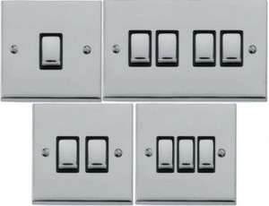 RICHMOND ELITE LOW PROFILE SATIN CHROME 2G SWITCHED 13A SOCKET, WHITE TRIM