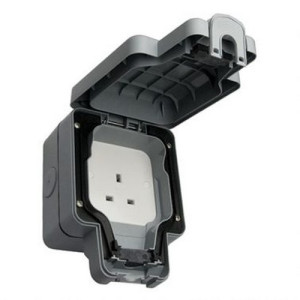 MK Electric Unswitched Socket 1 Gang 13 Amperes Dust Tight IP66 K56480GRY